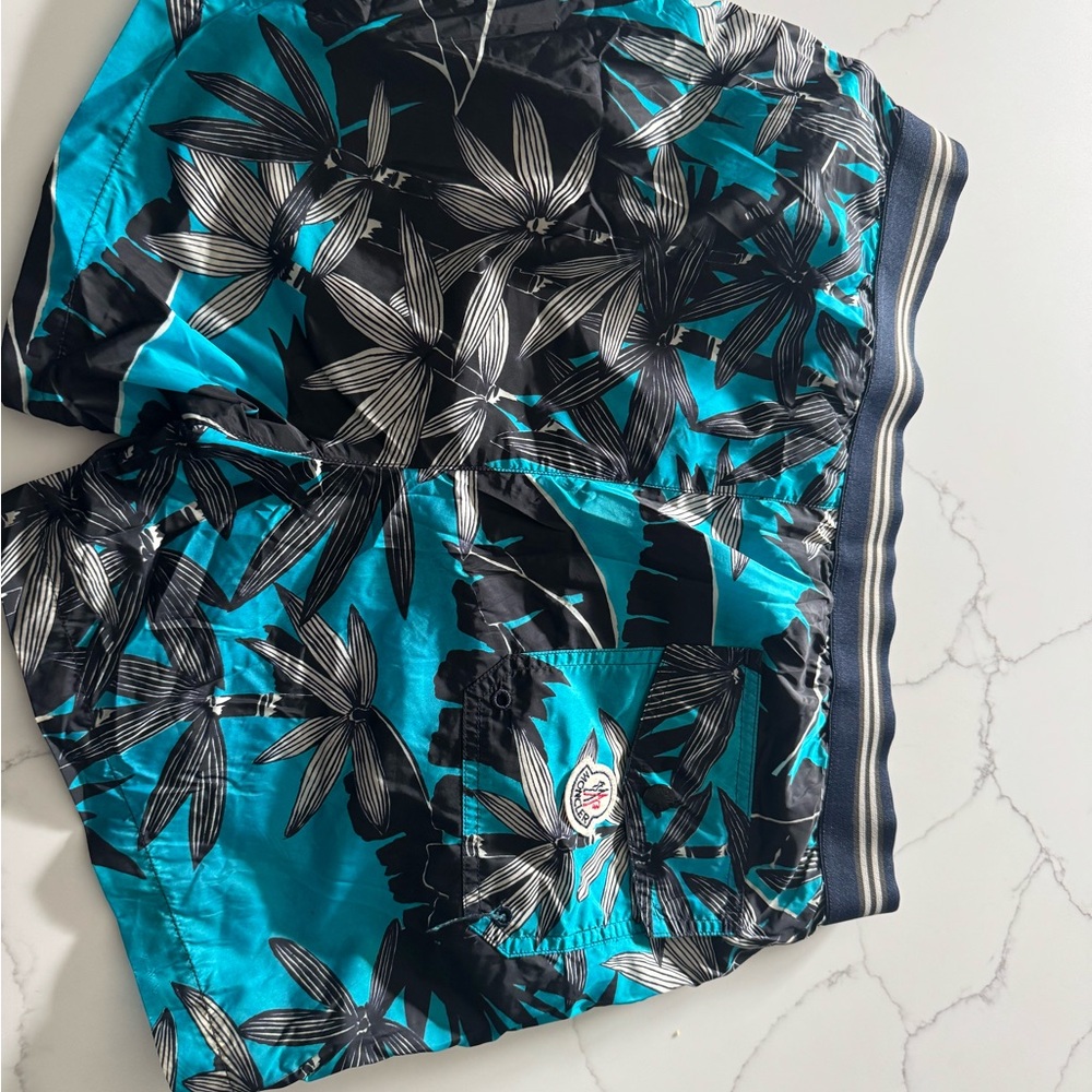 Moncler Swim shorts /bathing suit  Blue and Black Shorts with Dynamic Design